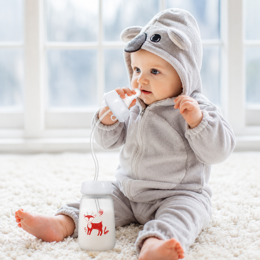 Hands-Free Self-Feeding Bottle for Babies